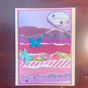 Colorful Congratulations Card with Butterflies